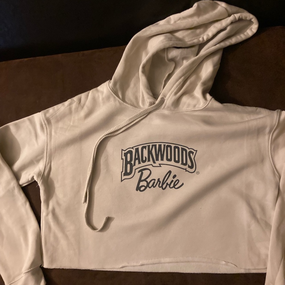 Off white color crop top women’s hoodies